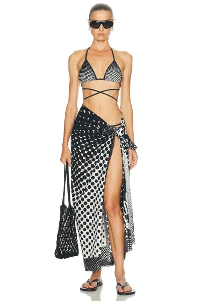Christopher John Rogers Haltone Wiggle Dot String Bikini Top In Multi