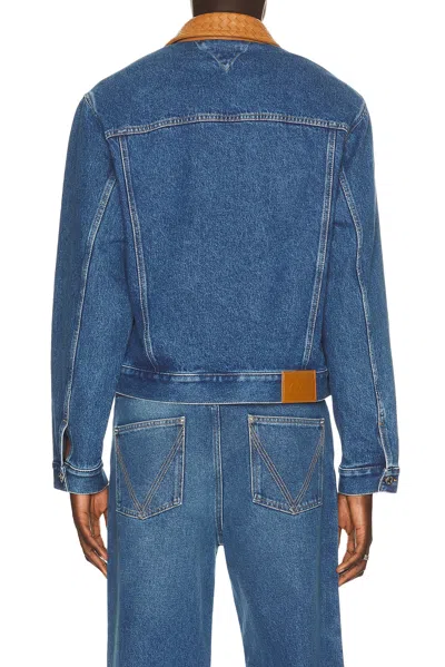 Bottega Veneta Denim Jacket Front Pockets Long Sleeves Collar In Blue