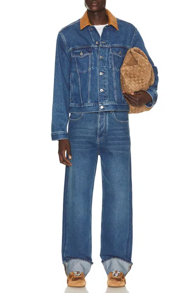 Bottega Veneta Denim Jacket Front Pockets Long Sleeves Collar In Blue