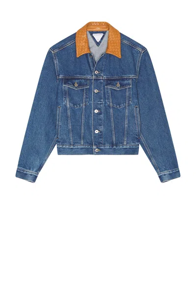 Bottega Veneta Denim Jacket Front Pockets Long Sleeves Collar In Blue