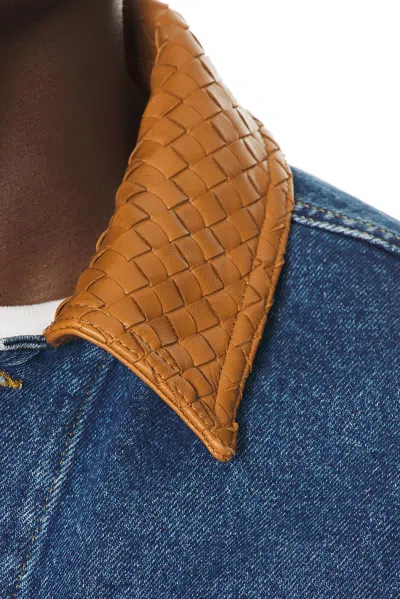 Bottega Veneta Denim Jacket Front Pockets Long Sleeves Collar In Blue