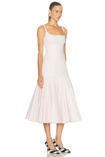 Jacquemus Agave Flared Midi Dress With Square Neckline In Pink