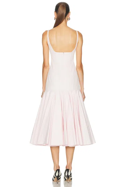 Jacquemus Agave Flared Midi Dress With Square Neckline In Pink