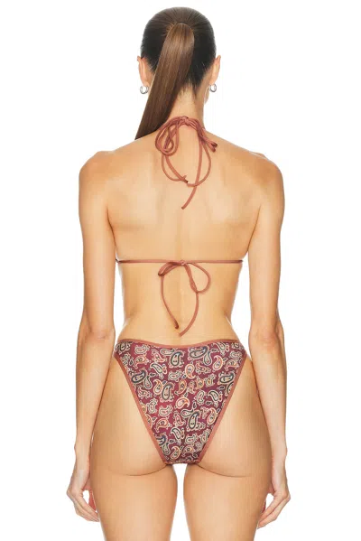 Heavy Manners Double String Bikini Top In Brown