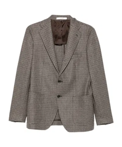 Tagliatore Houndstooth-pattern Blazer In Gray