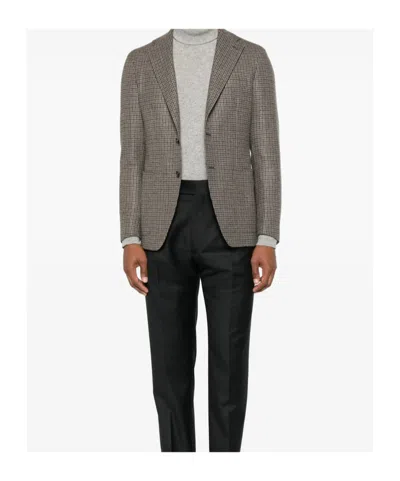 Tagliatore Houndstooth-pattern Blazer In Gray