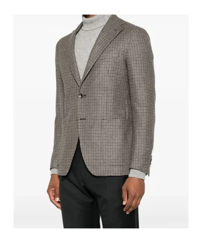 Tagliatore Houndstooth-pattern Blazer In Gray