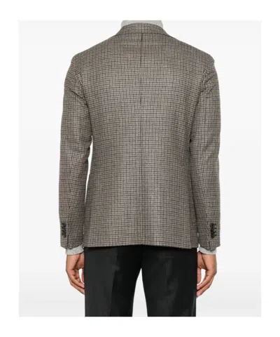 Tagliatore Houndstooth-pattern Blazer In Gray