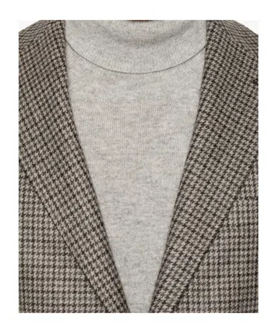 Tagliatore Houndstooth-pattern Blazer In Gray