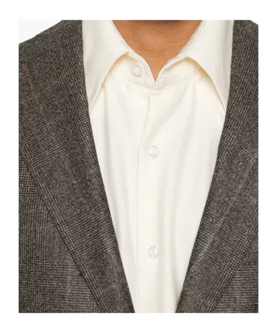 Tagliatore Check-pattern Wool Suit In Gray