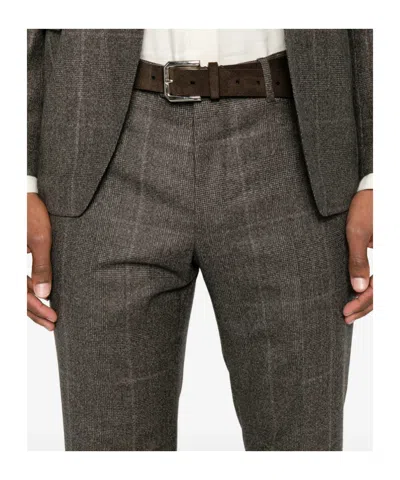 Tagliatore Check-pattern Wool Suit In Gray