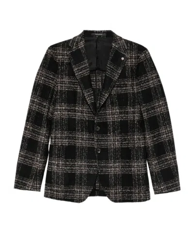 Tagliatore Check-pattern Single-breasted Blazer In Black