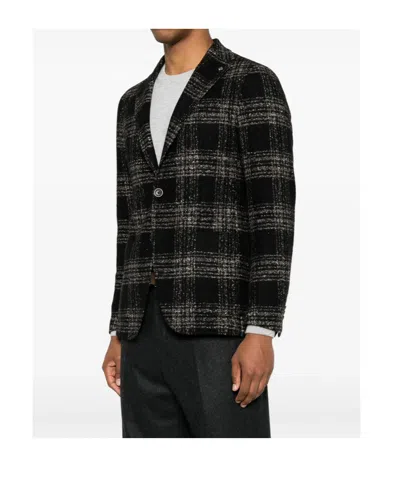 Tagliatore Check-pattern Single-breasted Blazer In Black