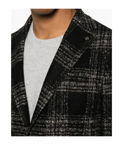 Tagliatore Check-pattern Single-breasted Blazer In Black
