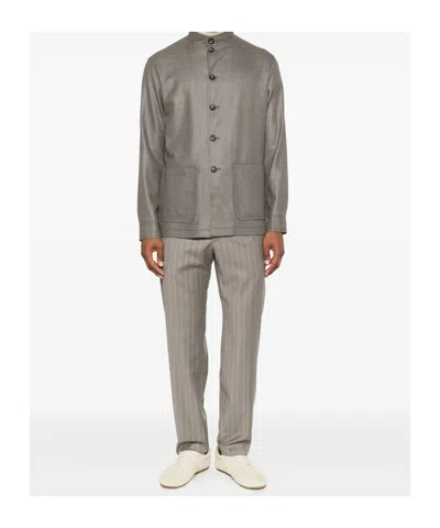 Tagliatore Klein Button-up Patch-pocket Jacket In Gray