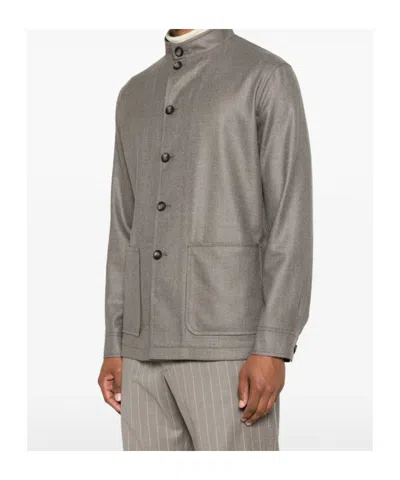 Tagliatore Klein Button-up Patch-pocket Jacket In Gray