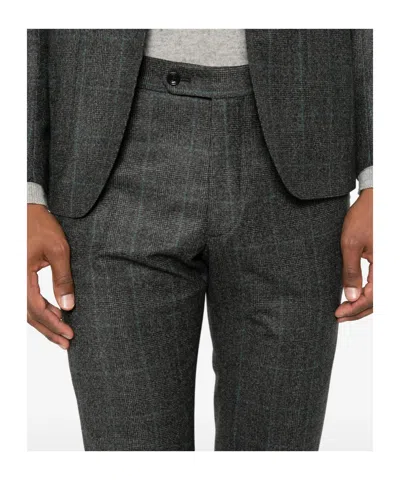 Tagliatore Check-pattern Single-breasted Suit In Gray