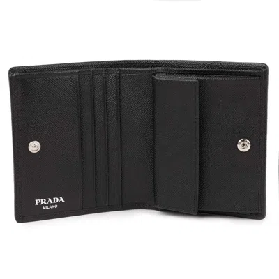 Prada Small Saffiano Leather Wallet In Black