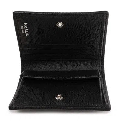 Prada Small Saffiano Leather Wallet In Black