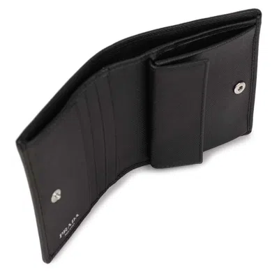 Prada Small Saffiano Leather Wallet In Black