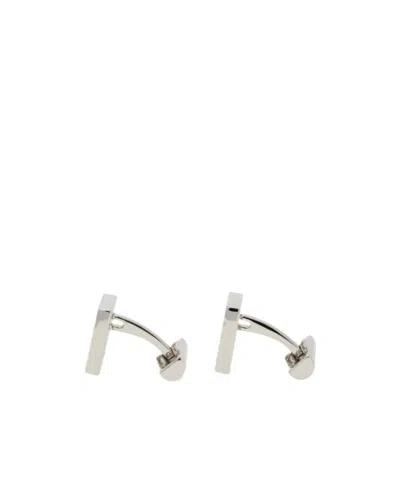 Ferragamo Gancini Square Cufflinks In Silver
