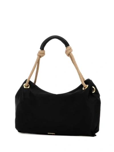 Prada Practical Fabric Shopping Handbag With 45 X 33 X 7 Cm Dimensions And 20 Cm Handle Drop In Black