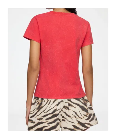 Ganni Red Baby Fit Future Cherry T-shirt In Red
