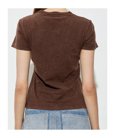 Ganni Future Jersey Baby Fit Banana In Brown