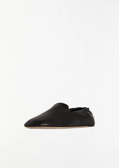 The Row Nappa Leather Casa Ballerinas Elasticated Back In Black