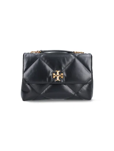 Tory Burch Small Kira Diamond Quilted Convertible Leather Shoulder Bag In Black