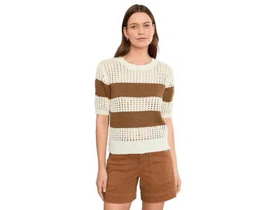 Sanctuary Beachside Openwork Stripe Sweater In Neutral