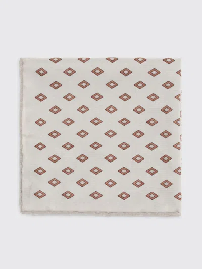 Brunello Cucinelli Silk Diamond-patterned Scarf In Neutral