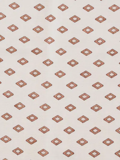 Brunello Cucinelli Silk Diamond-patterned Scarf In Neutral