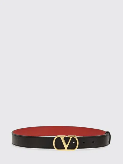 Valentino Garavani Vlogo Signature Reversible Shiny Calfskin Belt - 20mm / 1.2 In. Woman Black/deep In Brown