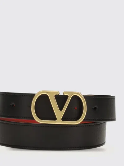 Valentino Garavani Vlogo Signature Reversible Shiny Calfskin Belt - 20mm / 1.2 In. Woman Black/deep In Brown