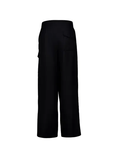 Auralee Herringbone Wool Wide-leg Cargo Pants In Black
