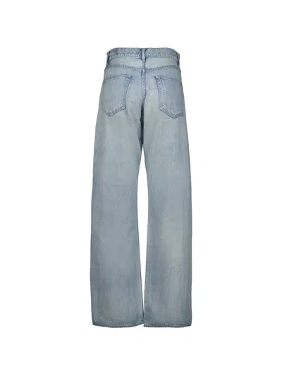 Auralee Distressed Jeans In Blue