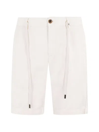 Myths Elasticated-waist Drawstring Shorts In White
