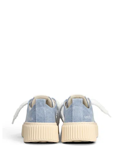 Rhun Denim-texture Platform Sneakers In Multi