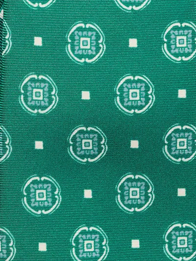 Kiton Geometric-pattern Tie In Green