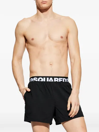 Dsquared2 Logo-waistband Boxers In Black