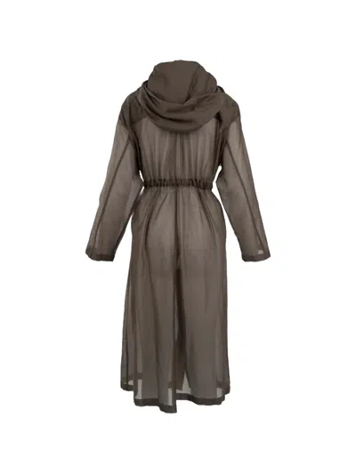 Marella Sheer Drawstring Coat In Brown
