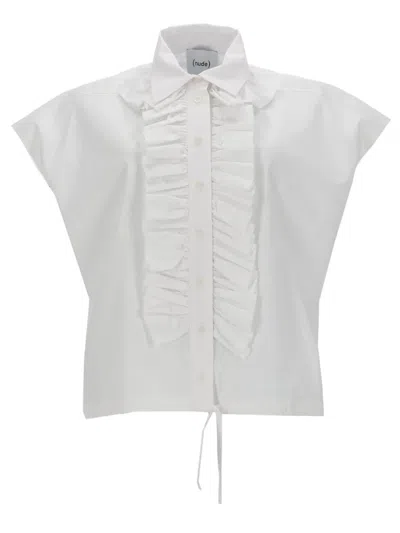 Nude Camicia Con Ruches In White