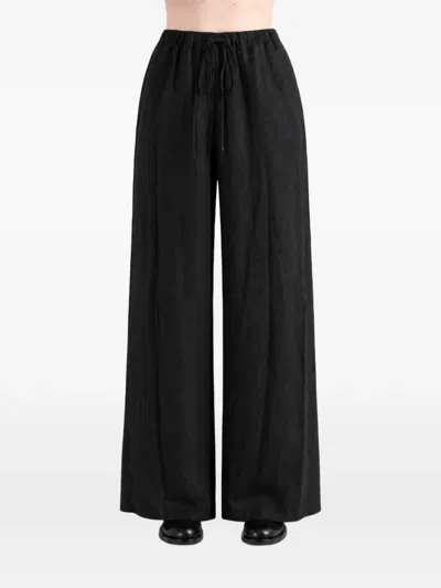 Amomento Drawstring Palazzo Pants In Black