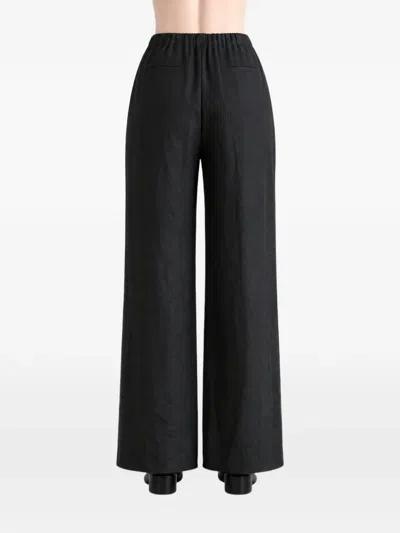 Amomento Drawstring Palazzo Pants In Black