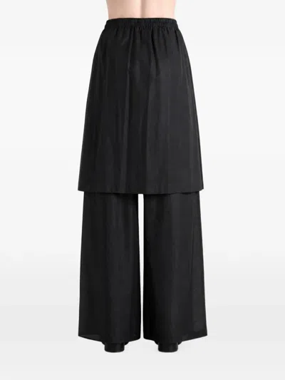 Amomento Layered Drawstring Trousers In Black