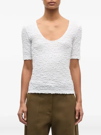 Samsoe & Samsoe Sia Textured T-shirt In White