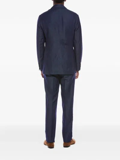 Brunello Cucinelli Double-breasted Suit In Blue
