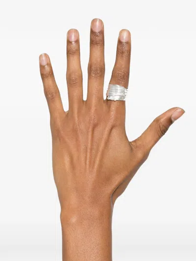 Completedworks Textured Wrap-design Ring In Silver