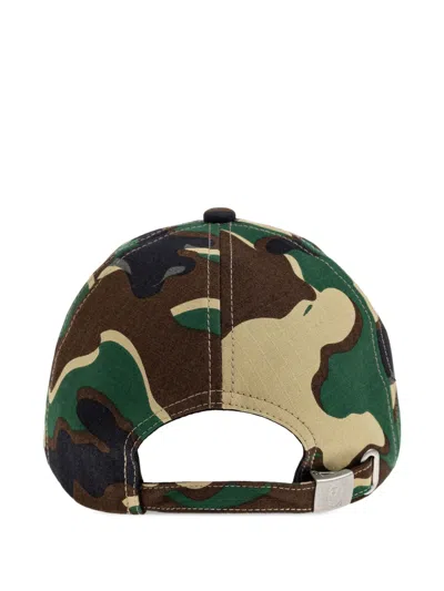 A Bathing Ape Camouflage-pattern Logo-print Baseball Cap In Multi